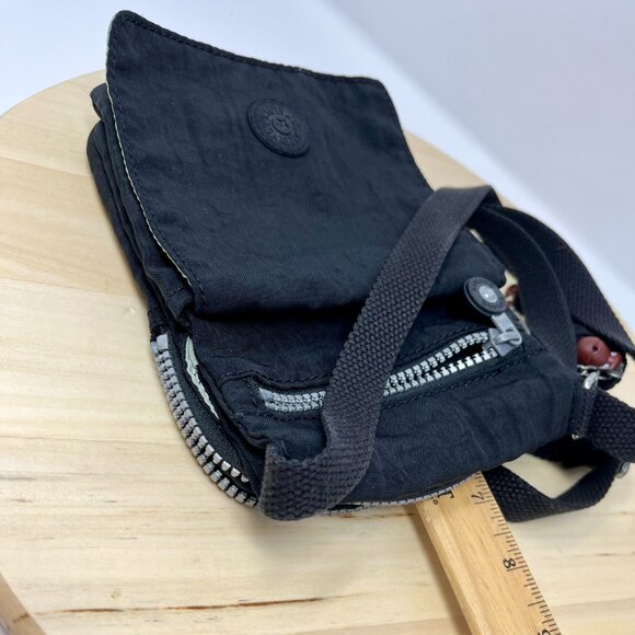 Kipling Crossbody Bag  Small Black Nylon  w/Mascot - Picture 13 of 14